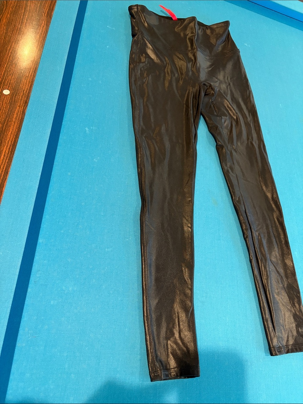 SPANX Black Faux Leather Leggings